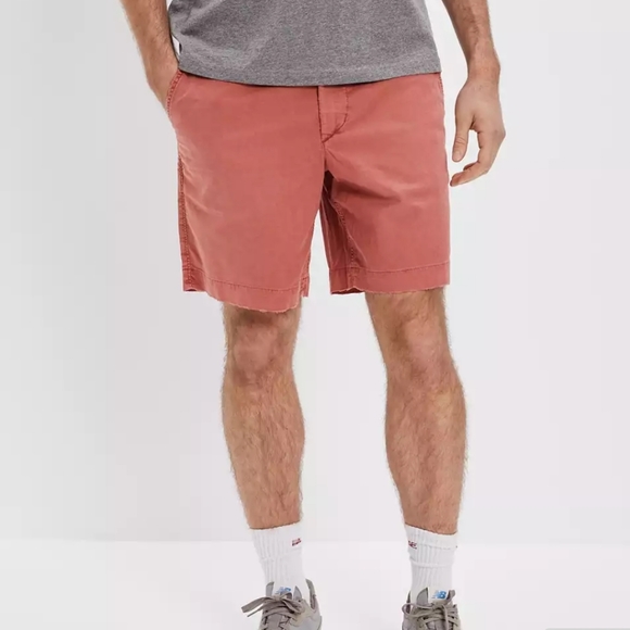 American Eagle Chino Shorts Men's 30 Pink Classic fit Active Lived In - Picture 1 of 11